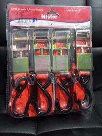 Cinta Catraca 2,5 X 400cm Capacidade 200kg Jg 4 Peças - MISTER