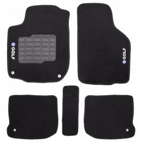 Tapete Carpete Golf Preto 2014 Logo Bordado 2 Lados Dianteiro