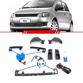Kit Vidro Elétrico Sensorizado Fox 2003 2004 2005 2006 2007 2008 2009 2010 4 Portas Dianteiro Grafit