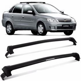 Rack de Teto Corsa Hatch Sedan 2003 a 2012 Bagageiro Preto