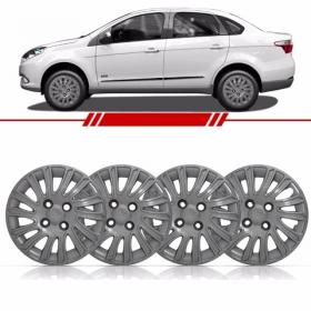 Jogo Calota Aro 14 Grand Siena 2012 2013 Parafuso Cubo Baixo 4 Peças