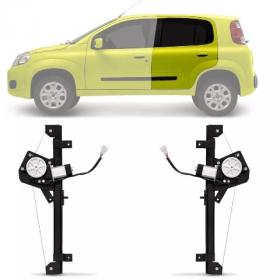 Maquina Vidro Elétrico Com Motor Novo Fiat Uno 10 a 17 4 Portas Traseiras